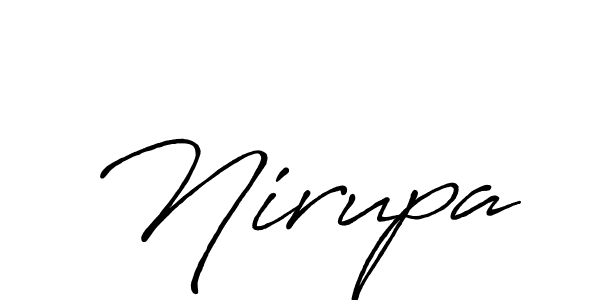 How to make Nirupa name signature. Use Antro_Vectra_Bolder style for creating short signs online. This is the latest handwritten sign. Nirupa signature style 7 images and pictures png