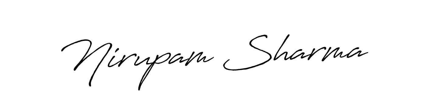 Make a beautiful signature design for name Nirupam Sharma. With this signature (Antro_Vectra_Bolder) style, you can create a handwritten signature for free. Nirupam Sharma signature style 7 images and pictures png