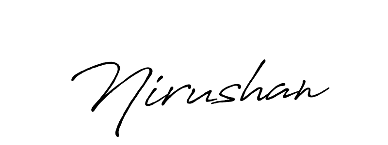 The best way (Antro_Vectra_Bolder) to make a short signature is to pick only two or three words in your name. The name Nirushan include a total of six letters. For converting this name. Nirushan signature style 7 images and pictures png