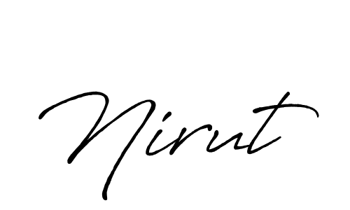You should practise on your own different ways (Antro_Vectra_Bolder) to write your name (Nirut) in signature. don't let someone else do it for you. Nirut signature style 7 images and pictures png