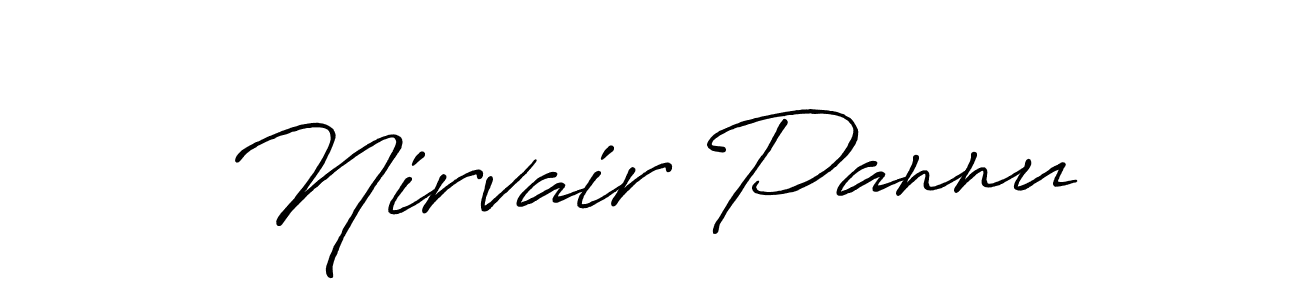 How to make Nirvair Pannu name signature. Use Antro_Vectra_Bolder style for creating short signs online. This is the latest handwritten sign. Nirvair Pannu signature style 7 images and pictures png