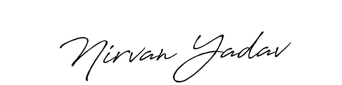 Make a beautiful signature design for name Nirvan Yadav. With this signature (Antro_Vectra_Bolder) style, you can create a handwritten signature for free. Nirvan Yadav signature style 7 images and pictures png