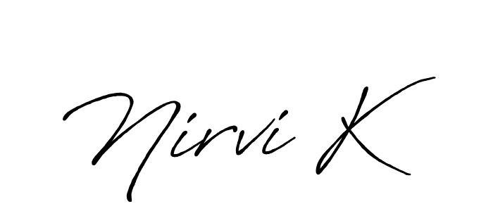 Similarly Antro_Vectra_Bolder is the best handwritten signature design. Signature creator online .You can use it as an online autograph creator for name Nirvi K. Nirvi K signature style 7 images and pictures png