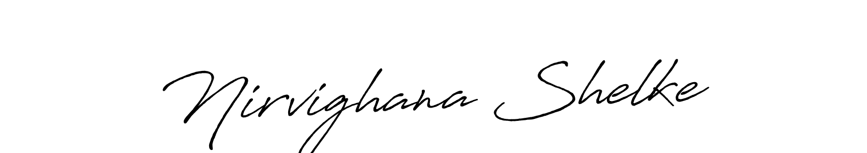 How to make Nirvighana Shelke name signature. Use Antro_Vectra_Bolder style for creating short signs online. This is the latest handwritten sign. Nirvighana Shelke signature style 7 images and pictures png