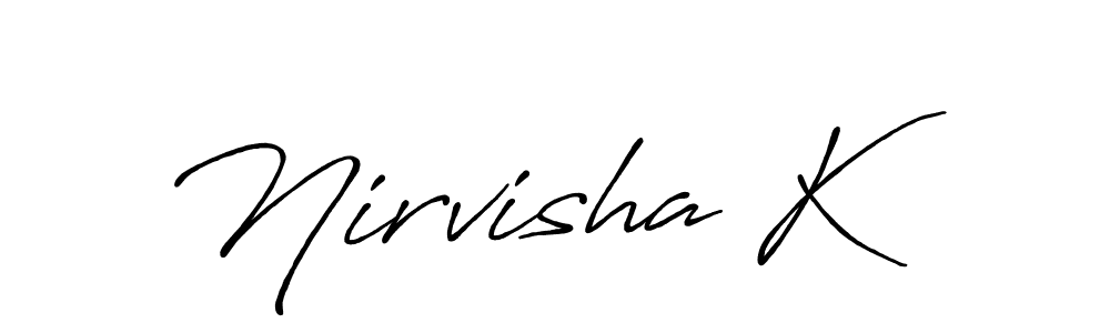 Create a beautiful signature design for name Nirvisha K. With this signature (Antro_Vectra_Bolder) fonts, you can make a handwritten signature for free. Nirvisha K signature style 7 images and pictures png