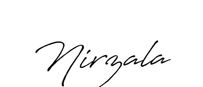 Use a signature maker to create a handwritten signature online. With this signature software, you can design (Antro_Vectra_Bolder) your own signature for name Nirzala. Nirzala signature style 7 images and pictures png