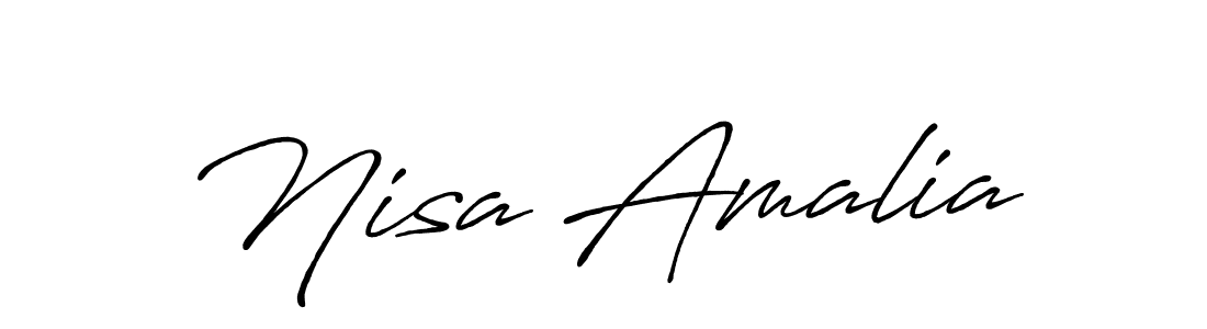 Create a beautiful signature design for name Nisa Amalia. With this signature (Antro_Vectra_Bolder) fonts, you can make a handwritten signature for free. Nisa Amalia signature style 7 images and pictures png