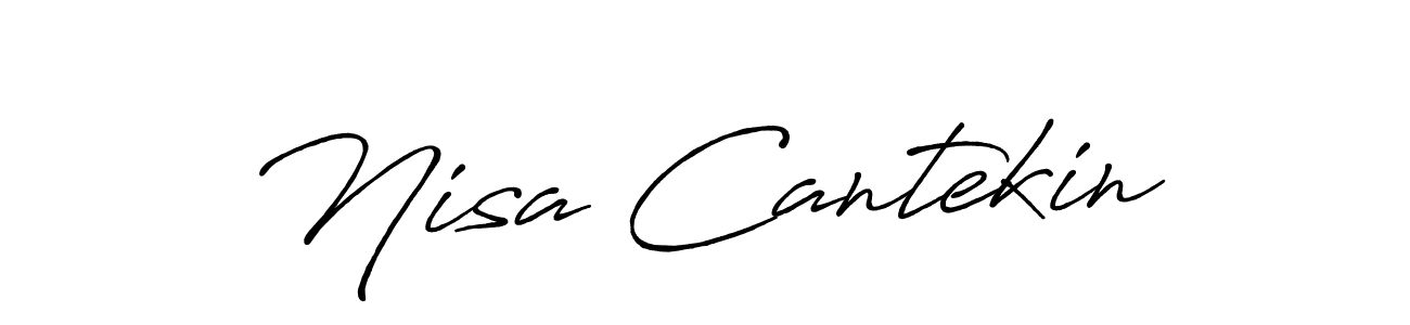 Make a beautiful signature design for name Nisa Cantekin. With this signature (Antro_Vectra_Bolder) style, you can create a handwritten signature for free. Nisa Cantekin signature style 7 images and pictures png