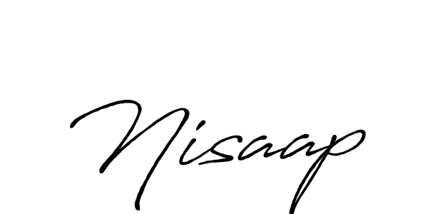 Make a beautiful signature design for name Nisaap. With this signature (Antro_Vectra_Bolder) style, you can create a handwritten signature for free. Nisaap signature style 7 images and pictures png