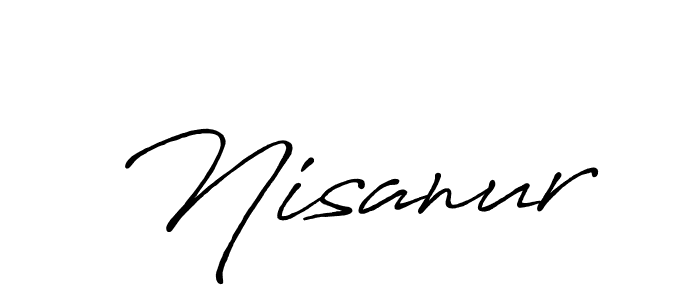 Make a beautiful signature design for name Nisanur. With this signature (Antro_Vectra_Bolder) style, you can create a handwritten signature for free. Nisanur signature style 7 images and pictures png