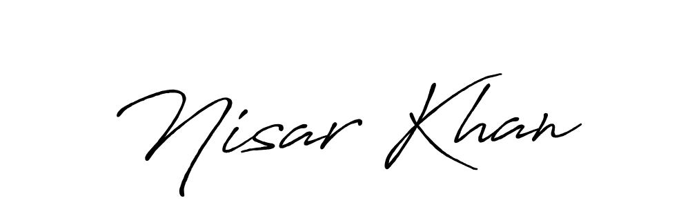 Also we have Nisar Khan name is the best signature style. Create professional handwritten signature collection using Antro_Vectra_Bolder autograph style. Nisar Khan signature style 7 images and pictures png