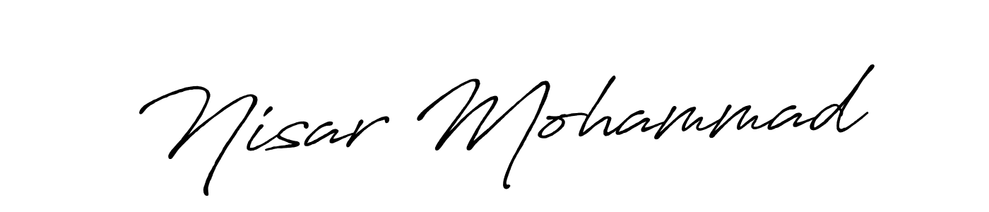 Also You can easily find your signature by using the search form. We will create Nisar Mohammad name handwritten signature images for you free of cost using Antro_Vectra_Bolder sign style. Nisar Mohammad signature style 7 images and pictures png