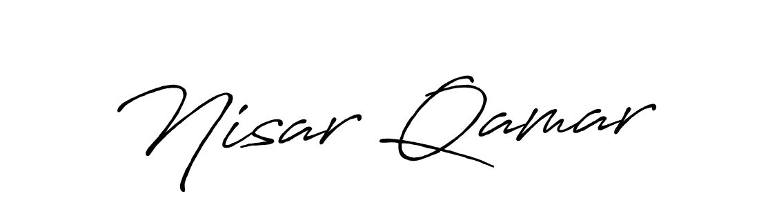 if you are searching for the best signature style for your name Nisar Qamar. so please give up your signature search. here we have designed multiple signature styles  using Antro_Vectra_Bolder. Nisar Qamar signature style 7 images and pictures png