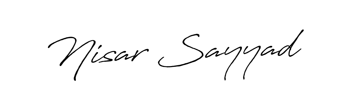 The best way (Antro_Vectra_Bolder) to make a short signature is to pick only two or three words in your name. The name Nisar Sayyad include a total of six letters. For converting this name. Nisar Sayyad signature style 7 images and pictures png
