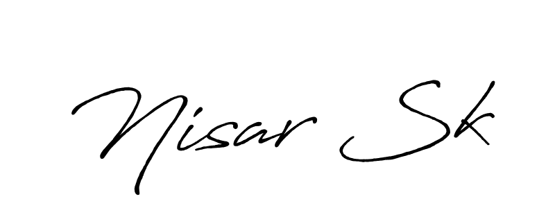 Design your own signature with our free online signature maker. With this signature software, you can create a handwritten (Antro_Vectra_Bolder) signature for name Nisar Sk. Nisar Sk signature style 7 images and pictures png