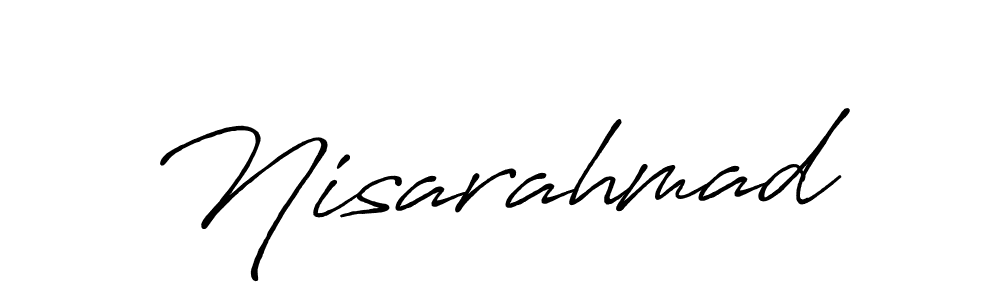 How to make Nisarahmad name signature. Use Antro_Vectra_Bolder style for creating short signs online. This is the latest handwritten sign. Nisarahmad signature style 7 images and pictures png