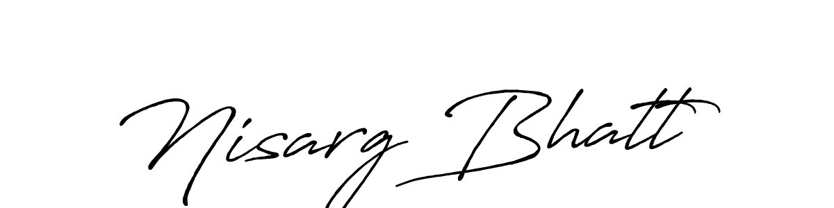 Create a beautiful signature design for name Nisarg Bhatt. With this signature (Antro_Vectra_Bolder) fonts, you can make a handwritten signature for free. Nisarg Bhatt signature style 7 images and pictures png