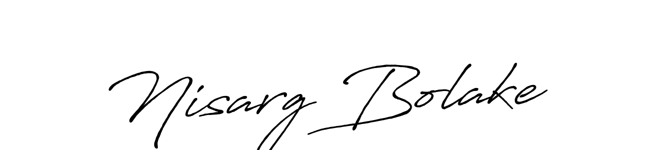 Make a beautiful signature design for name Nisarg Bolake. With this signature (Antro_Vectra_Bolder) style, you can create a handwritten signature for free. Nisarg Bolake signature style 7 images and pictures png