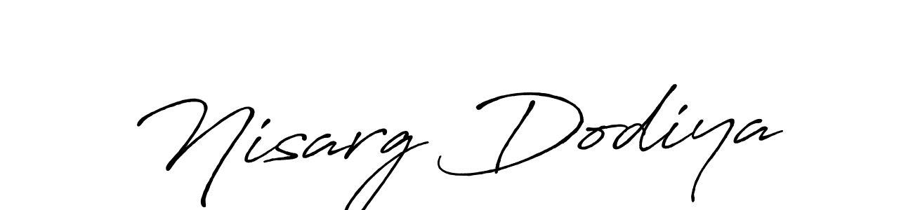 Design your own signature with our free online signature maker. With this signature software, you can create a handwritten (Antro_Vectra_Bolder) signature for name Nisarg Dodiya. Nisarg Dodiya signature style 7 images and pictures png