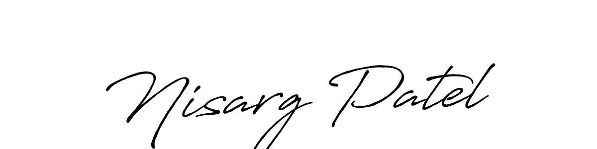 How to make Nisarg Patel signature? Antro_Vectra_Bolder is a professional autograph style. Create handwritten signature for Nisarg Patel name. Nisarg Patel signature style 7 images and pictures png