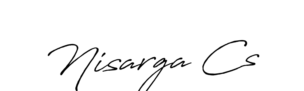 Nisarga Cs stylish signature style. Best Handwritten Sign (Antro_Vectra_Bolder) for my name. Handwritten Signature Collection Ideas for my name Nisarga Cs. Nisarga Cs signature style 7 images and pictures png