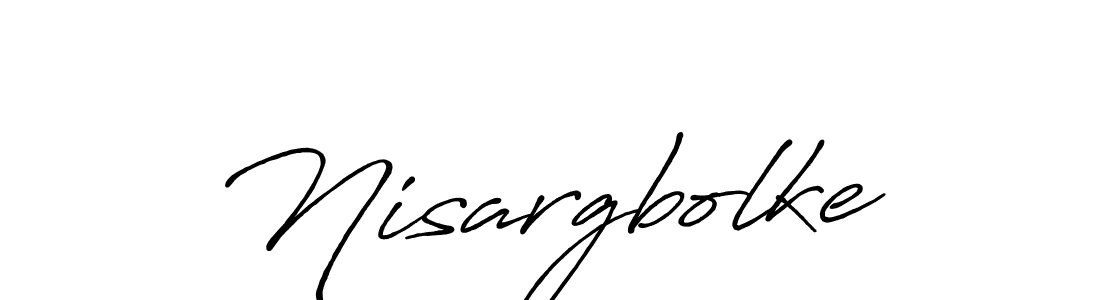 Nisargbolke stylish signature style. Best Handwritten Sign (Antro_Vectra_Bolder) for my name. Handwritten Signature Collection Ideas for my name Nisargbolke. Nisargbolke signature style 7 images and pictures png