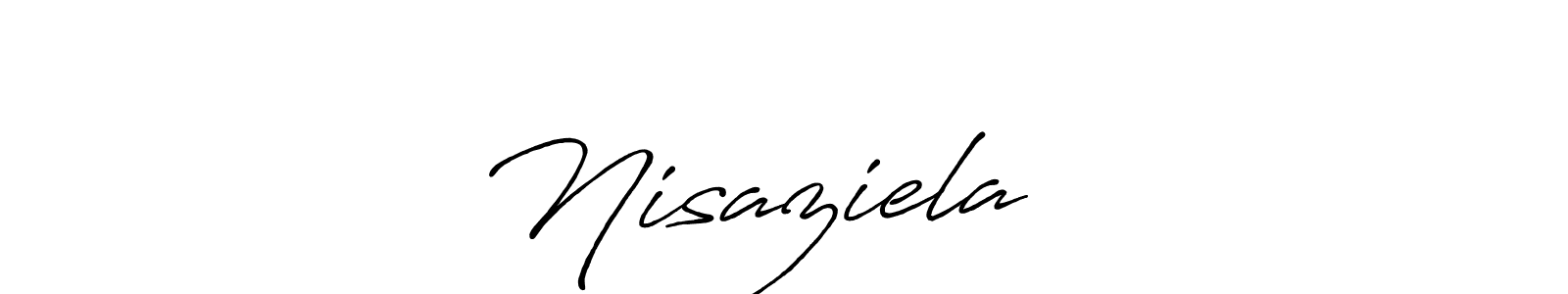 Create a beautiful signature design for name Nisaziela ❤️. With this signature (Antro_Vectra_Bolder) fonts, you can make a handwritten signature for free. Nisaziela ❤️ signature style 7 images and pictures png