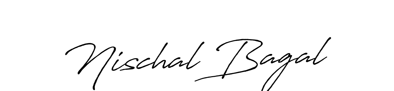 How to make Nischal Bagal name signature. Use Antro_Vectra_Bolder style for creating short signs online. This is the latest handwritten sign. Nischal Bagal signature style 7 images and pictures png