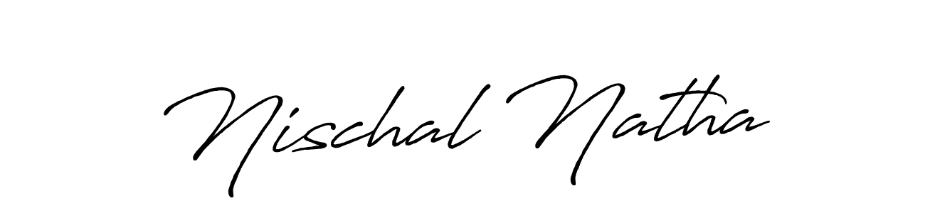 The best way (Antro_Vectra_Bolder) to make a short signature is to pick only two or three words in your name. The name Nischal Natha include a total of six letters. For converting this name. Nischal Natha signature style 7 images and pictures png