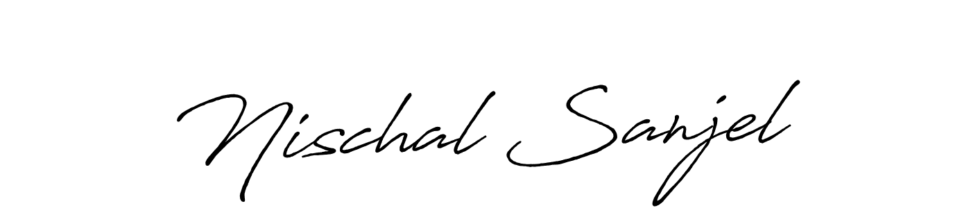 The best way (Antro_Vectra_Bolder) to make a short signature is to pick only two or three words in your name. The name Nischal Sanjel include a total of six letters. For converting this name. Nischal Sanjel signature style 7 images and pictures png