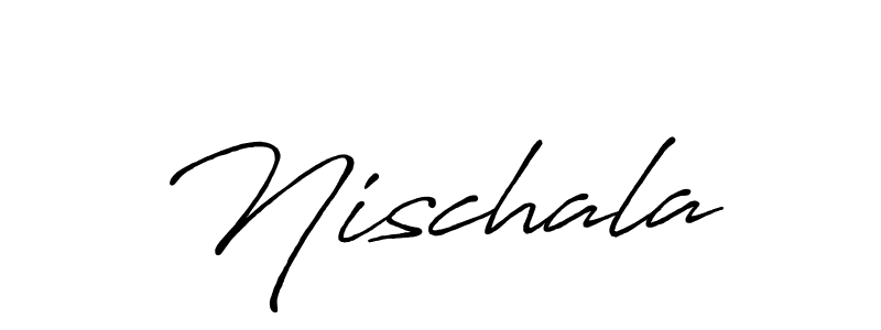 Use a signature maker to create a handwritten signature online. With this signature software, you can design (Antro_Vectra_Bolder) your own signature for name Nischala. Nischala signature style 7 images and pictures png