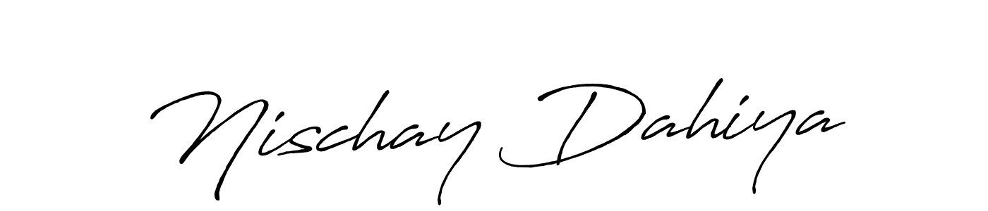 Use a signature maker to create a handwritten signature online. With this signature software, you can design (Antro_Vectra_Bolder) your own signature for name Nischay Dahiya. Nischay Dahiya signature style 7 images and pictures png