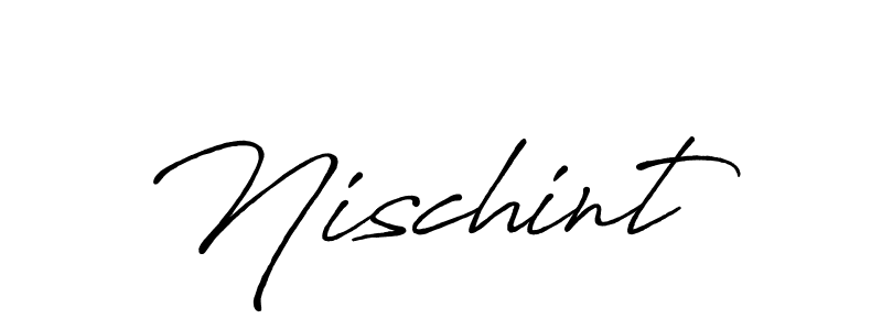 Nischint stylish signature style. Best Handwritten Sign (Antro_Vectra_Bolder) for my name. Handwritten Signature Collection Ideas for my name Nischint. Nischint signature style 7 images and pictures png