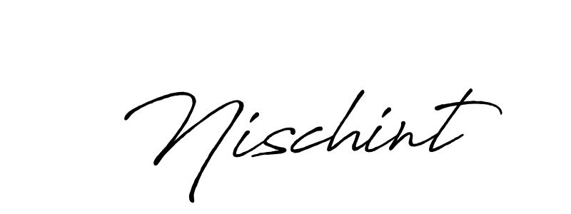 Nischint stylish signature style. Best Handwritten Sign (Antro_Vectra_Bolder) for my name. Handwritten Signature Collection Ideas for my name Nischint. Nischint signature style 7 images and pictures png