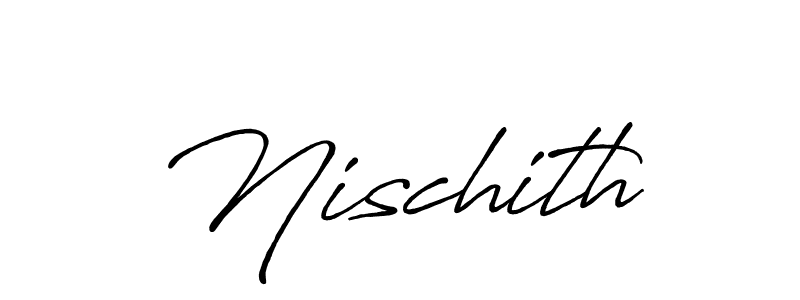 if you are searching for the best signature style for your name Nischith. so please give up your signature search. here we have designed multiple signature styles  using Antro_Vectra_Bolder. Nischith signature style 7 images and pictures png