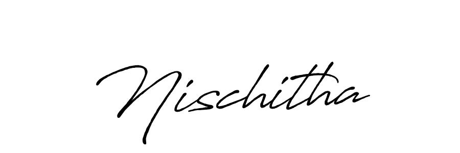 How to make Nischitha signature? Antro_Vectra_Bolder is a professional autograph style. Create handwritten signature for Nischitha name. Nischitha signature style 7 images and pictures png