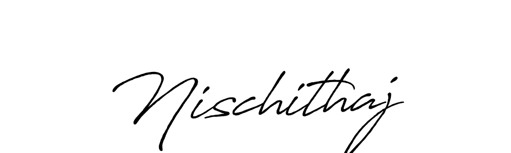 How to make Nischithaj name signature. Use Antro_Vectra_Bolder style for creating short signs online. This is the latest handwritten sign. Nischithaj signature style 7 images and pictures png