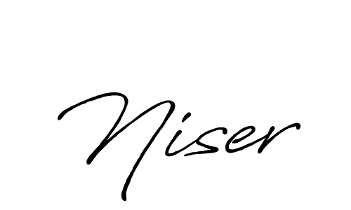 Create a beautiful signature design for name Niser. With this signature (Antro_Vectra_Bolder) fonts, you can make a handwritten signature for free. Niser signature style 7 images and pictures png