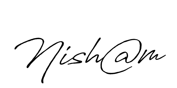 Make a beautiful signature design for name Nish@m. With this signature (Antro_Vectra_Bolder) style, you can create a handwritten signature for free. Nish@m signature style 7 images and pictures png