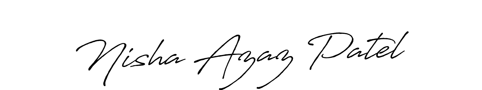 Antro_Vectra_Bolder is a professional signature style that is perfect for those who want to add a touch of class to their signature. It is also a great choice for those who want to make their signature more unique. Get Nisha Azaz Patel name to fancy signature for free. Nisha Azaz Patel signature style 7 images and pictures png