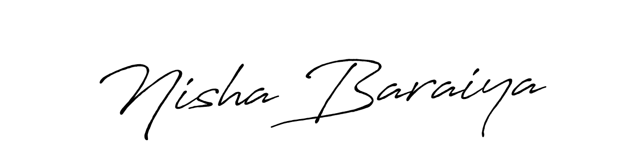 Use a signature maker to create a handwritten signature online. With this signature software, you can design (Antro_Vectra_Bolder) your own signature for name Nisha Baraiya. Nisha Baraiya signature style 7 images and pictures png