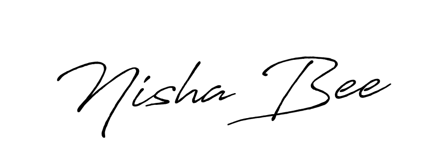 Nisha Bee stylish signature style. Best Handwritten Sign (Antro_Vectra_Bolder) for my name. Handwritten Signature Collection Ideas for my name Nisha Bee. Nisha Bee signature style 7 images and pictures png
