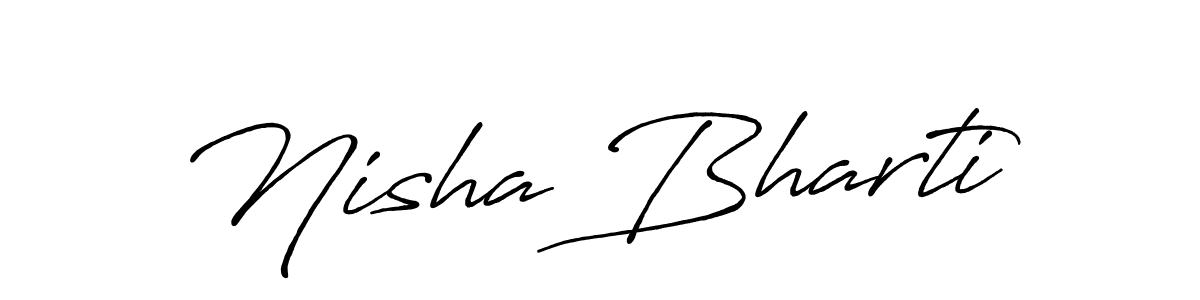 Make a beautiful signature design for name Nisha Bharti. With this signature (Antro_Vectra_Bolder) style, you can create a handwritten signature for free. Nisha Bharti signature style 7 images and pictures png