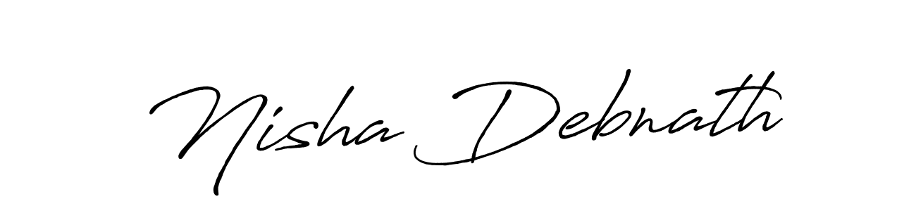 Make a beautiful signature design for name Nisha Debnath. With this signature (Antro_Vectra_Bolder) style, you can create a handwritten signature for free. Nisha Debnath signature style 7 images and pictures png