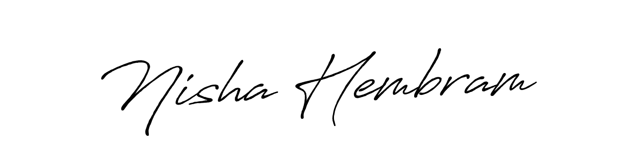 Design your own signature with our free online signature maker. With this signature software, you can create a handwritten (Antro_Vectra_Bolder) signature for name Nisha Hembram. Nisha Hembram signature style 7 images and pictures png
