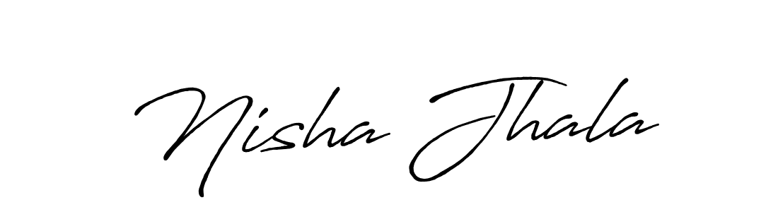 Create a beautiful signature design for name Nisha Jhala. With this signature (Antro_Vectra_Bolder) fonts, you can make a handwritten signature for free. Nisha Jhala signature style 7 images and pictures png