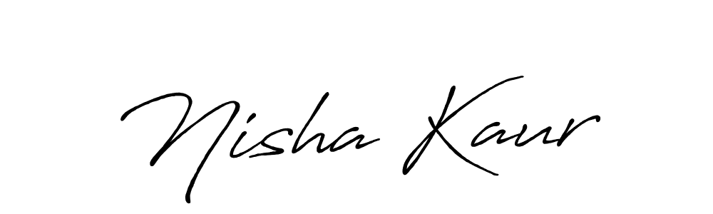 How to make Nisha Kaur name signature. Use Antro_Vectra_Bolder style for creating short signs online. This is the latest handwritten sign. Nisha Kaur signature style 7 images and pictures png