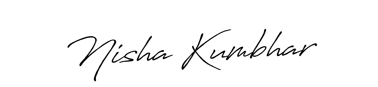Similarly Antro_Vectra_Bolder is the best handwritten signature design. Signature creator online .You can use it as an online autograph creator for name Nisha Kumbhar. Nisha Kumbhar signature style 7 images and pictures png