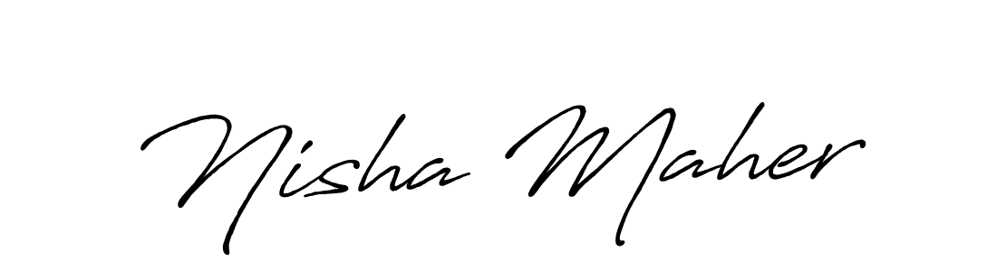Design your own signature with our free online signature maker. With this signature software, you can create a handwritten (Antro_Vectra_Bolder) signature for name Nisha Maher. Nisha Maher signature style 7 images and pictures png
