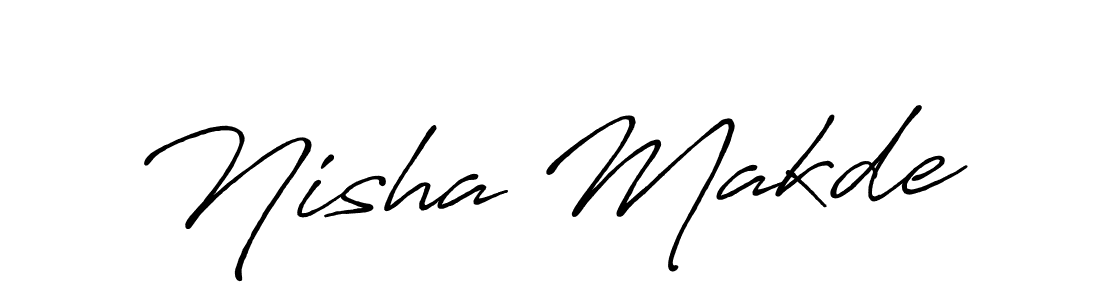 Nisha Makde stylish signature style. Best Handwritten Sign (Antro_Vectra_Bolder) for my name. Handwritten Signature Collection Ideas for my name Nisha Makde. Nisha Makde signature style 7 images and pictures png